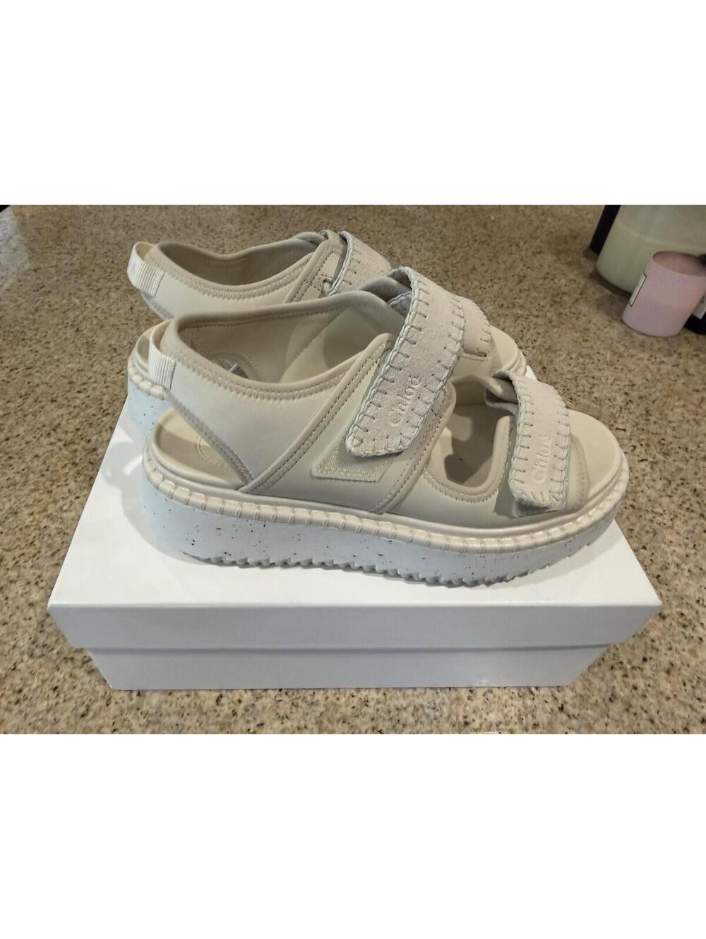 NIB Chloe Lilli Platform Sandals Shoes Milk 39